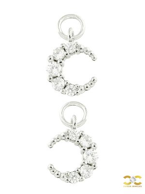 Pave Moon Charm for Clicker Hoop, Small, 9k White Gold