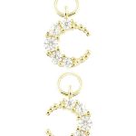 Pave Moon Charm for Clicker Hoop, Small, 9k Yellow Gold