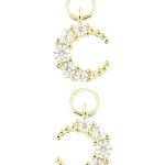 Pave Moon Charm for Clicker Hoop, Small, 9k Yellow Gold