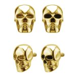 Skull Threaded Stud Earring, 18k Yellow Gold