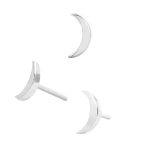 Junipurr Elrond Moon Push-In Stud Earring, 14k White Gold
