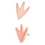 Junipurr Tapir Toes Push-In Stud Earring, 14k Rose Gold