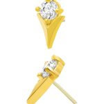 Junipurr Tulip Push-In Stud Earring, 14k Yellow Gold