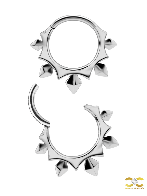 Geometry Spiked Daith Clicker Earring, Steel, 8mm