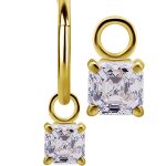 Imperial Cut Charm for Clicker Hoop, 18k Yellow Gold