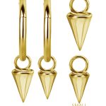 Spike Charm for Clicker Hoop, 18k Yellow Gold