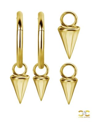 Spike Charm for Clicker Hoop, 18k Yellow Gold