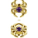Gem Spider Threaded Stud Earring, 18k Yellow Gold