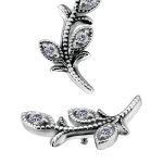 Pave Olive Branch Threaded Stud Earring, CoCr NF