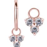 Trinity Charm for Clicker Hoop, 18k Rose Gold