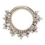 Snow Burst Daith Clicker Earring, 14k Yellow Gold, 8-9mm