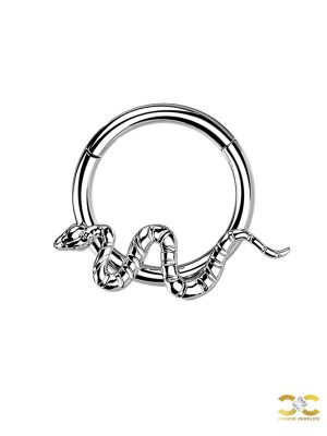 Snake Daith Clicker Earring, Titanium, 8-10mm