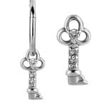 3-Gem Key Charm for Clicker Hoop, Steel