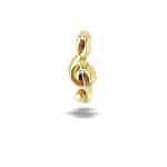 BodyGems Music Note Push-In Stud Earring, 14k Yellow Gold