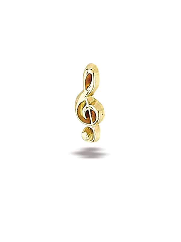 BodyGems Music Note Push-In Stud Earring, 14k Yellow Gold