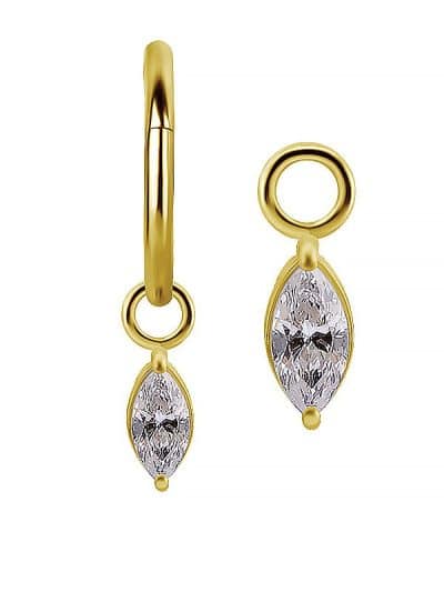 Marquise Charm for Clicker Hoop, 18k Yellow Gold
