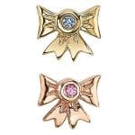 BVLA Diamond Gift Bow Push-In Stud Earring, 14k Yellow Gold
