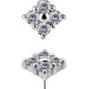 4-Gem Cluster Push-In Stud Earring, CoCr NF
