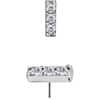 Pave Bar Push-In Stud Earring, 3-Gem, CoCr NF
