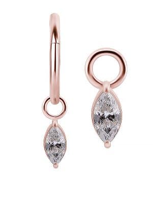 Marquise Charm for Clicker Hoop, 18k Rose Gold
