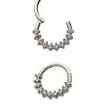 10-Gem Daith Clicker Earring, Steel, 8mm