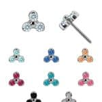 Trinity Push-in Stud Earring, Titanium