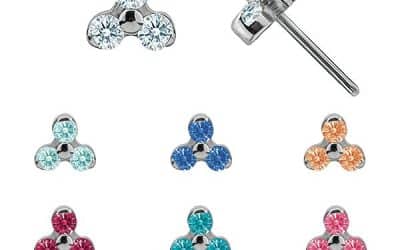 Trinity Push-in Stud Earring, Titanium