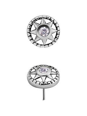 Tribal Star Push-In Stud Earring, CoCr NF