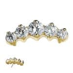 Prium Cluster Threaded Stud Earring, 14k Yellow Gold