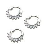8-Gem Daith Clicker Earring, Steel, 7mm