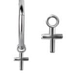 Cross Charm for Clicker Hoop, Steel
