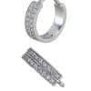 Double Row Pave Ring Eternity Clicker Earring, Steel