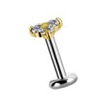 Trinity Push-In Stud Earring, Small, 18k Yellow Gold