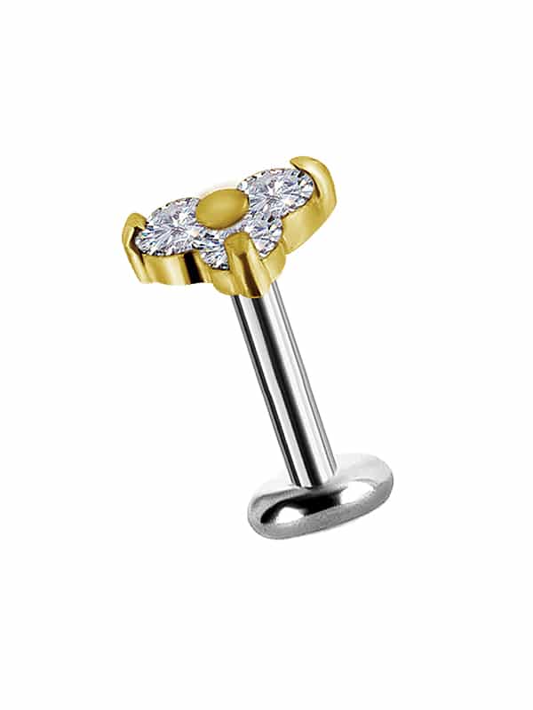 Trinity Push-In Stud Earring, Small, 18k Yellow Gold