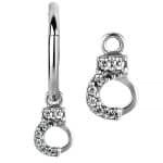 Pave Handcuff Charm for Clicker Hoop, Steel