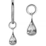 Pear Drop Charm for Clicker Hoop, Steel