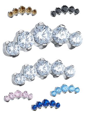 Prium Cluster Push-In Stud Earring, Titanium