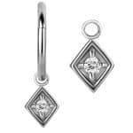 Rhombus Gem Charm for Clicker Hoop, Steel
