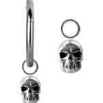 Skull Charm for Clicker Hoop, Steel