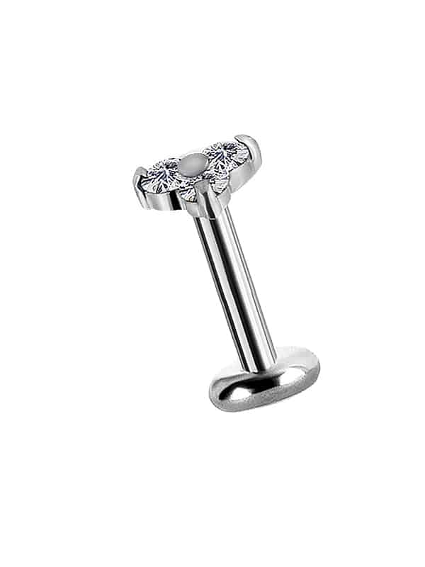 Trinity Push-In Stud Earring, Small, 18k White Gold