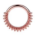 Beaded Daith Clicker Earring, 14k Rose Gold, 8-9mm