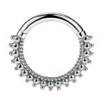 Beaded Daith Clicker Earring, 14k White Gold, 8-9mm