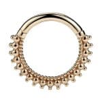 Beaded Daith Clicker Earring, 14k Yellow Gold, 8-9mm