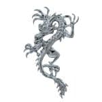 FoesJewelry Dragon Threaded Stud Earring, 14k White Gold