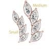 4-Marquise Curved Cluster Threaded Stud Earring, 18k Rose Gold
