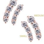 4-Gem Prium Threaded Stud Earring, 18k Rose Gold