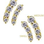 4-Gem Prium Threaded Stud Earring, 18k Yellow Gold
