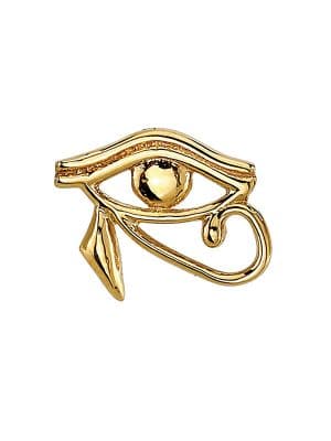 BVLA Eye of Horus Threaded Stud Earring, 14k Yellow Gold