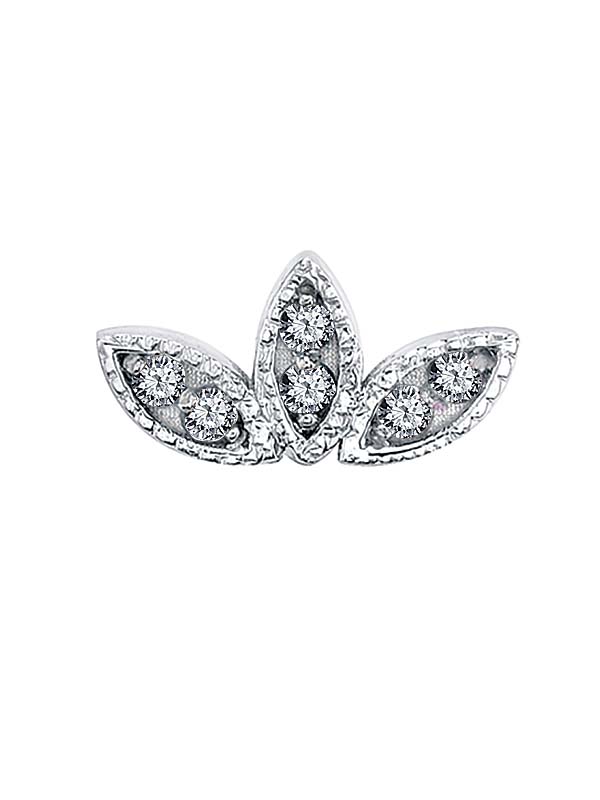 BVLA Firefly Threaded Stud Earring, 14k White Gold