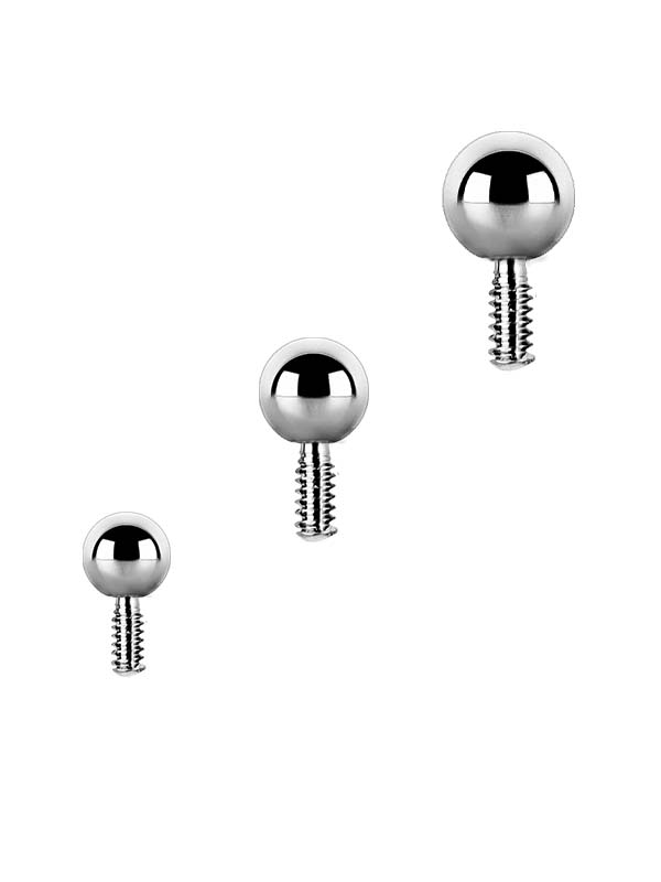 Ball Threaded/Push-in Stud Earring, Titanium